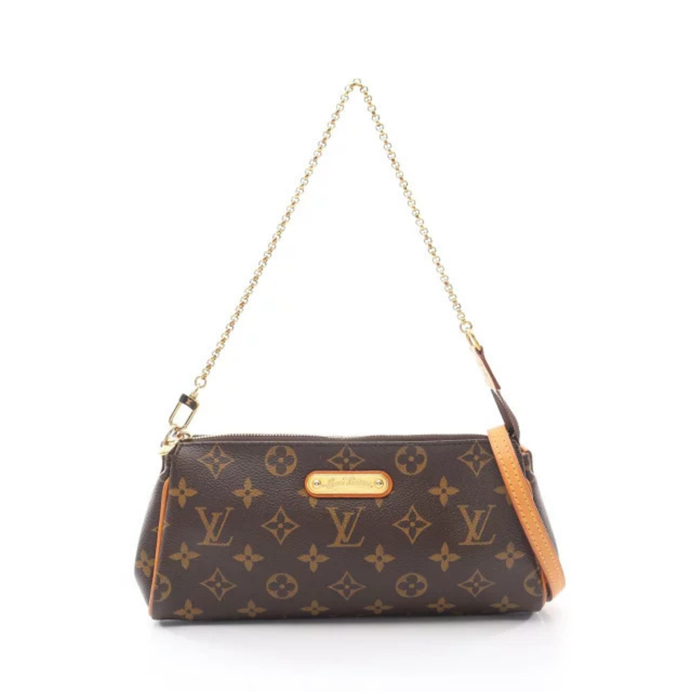 Louis Vuitton Eva Canvas Leather Monogram Shoulder Bag Brown